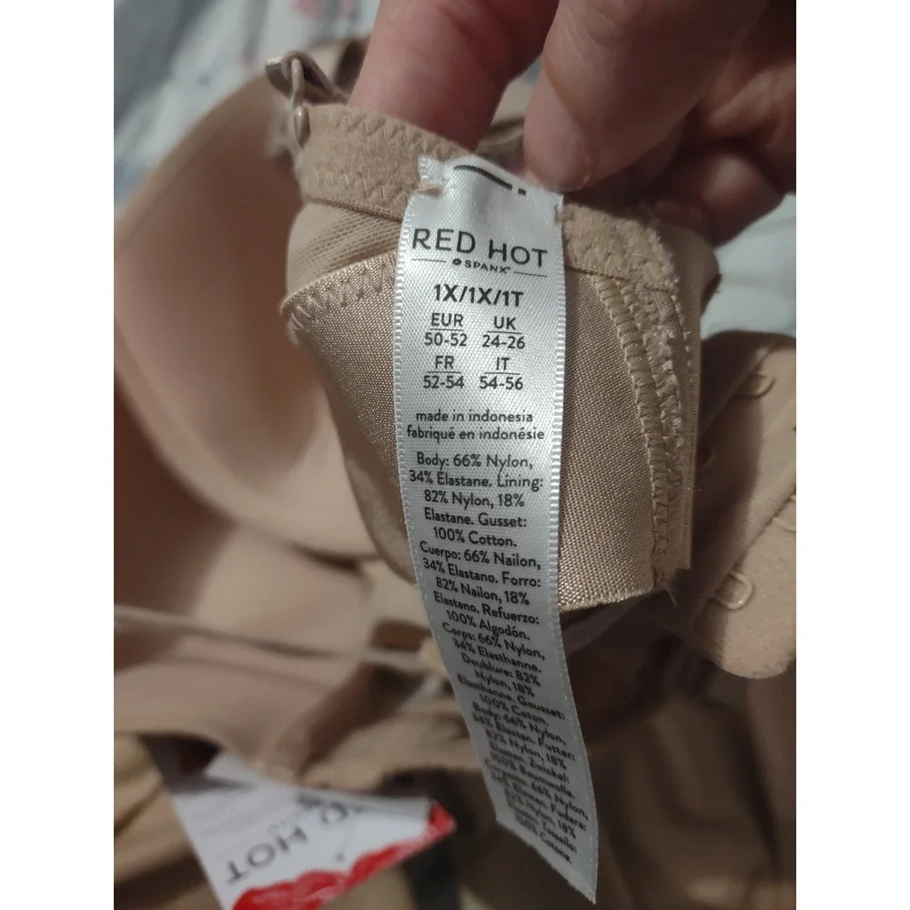 Red Hot by Spanx Strapless Cupped Bodysuit Neutral Beige Shapewear 10173R 1X - Picture 2 of 10